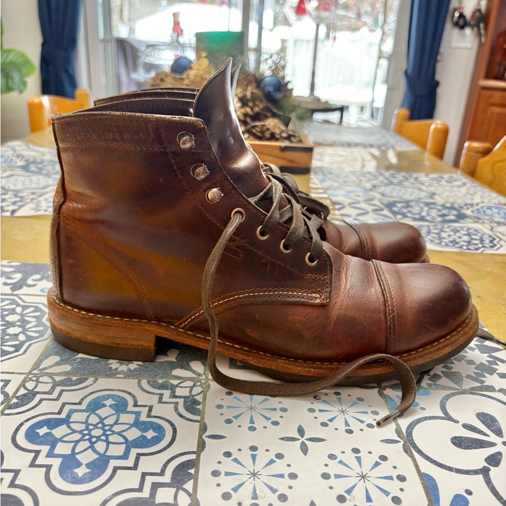 Wolverine 1000 mile cap-toe boots.